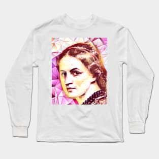 Anne Bronte Pink Portrait | Anne Bronte Artwork 13 Long Sleeve T-Shirt